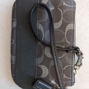 Silver Coach Wristlet